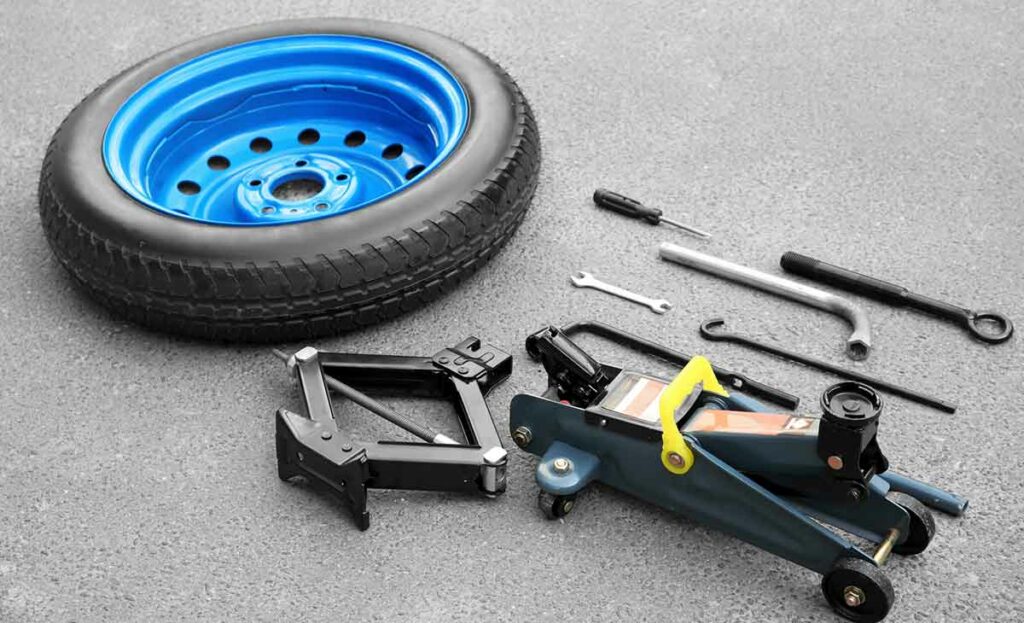 Spare tire with accessories