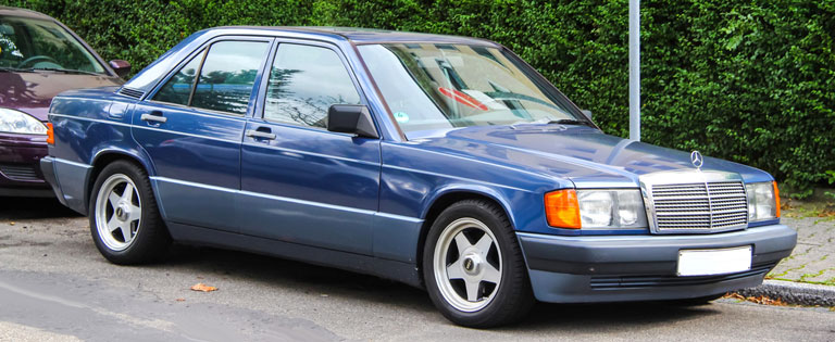 Blue tuned Mercedes-Benz W201 190E